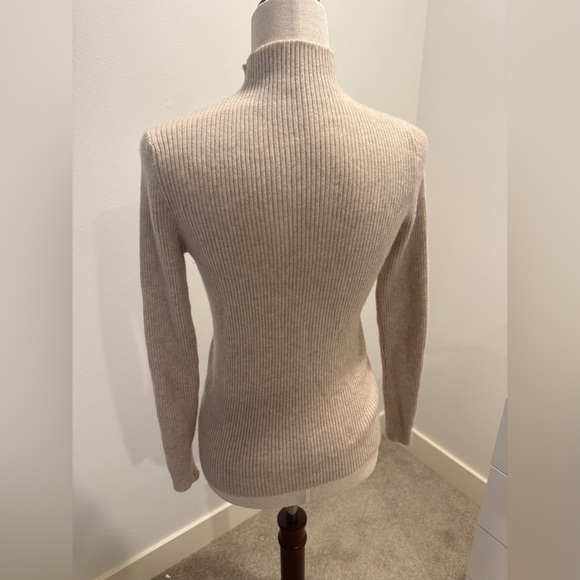 Women's Ribbed Beige Sweater - Picture 2 of 3